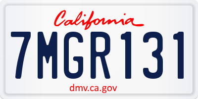 CA license plate 7MGR131