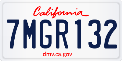 CA license plate 7MGR132