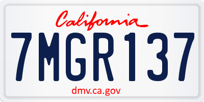CA license plate 7MGR137