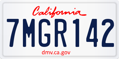 CA license plate 7MGR142