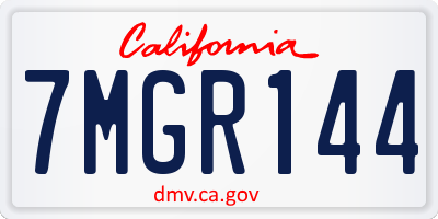 CA license plate 7MGR144