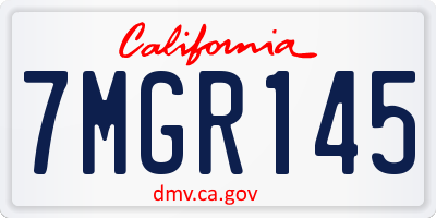 CA license plate 7MGR145
