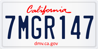 CA license plate 7MGR147