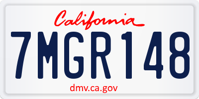CA license plate 7MGR148
