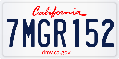 CA license plate 7MGR152