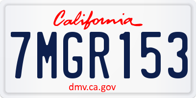 CA license plate 7MGR153