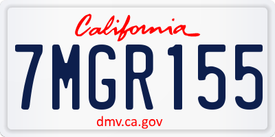 CA license plate 7MGR155