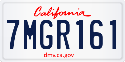 CA license plate 7MGR161