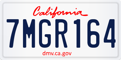 CA license plate 7MGR164