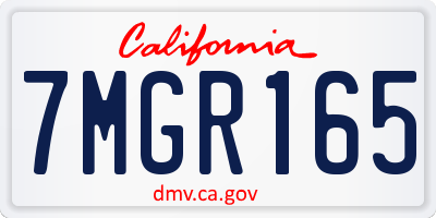 CA license plate 7MGR165