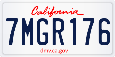 CA license plate 7MGR176