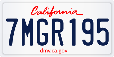 CA license plate 7MGR195