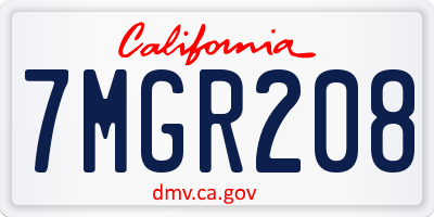 CA license plate 7MGR208