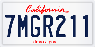 CA license plate 7MGR211