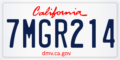 CA license plate 7MGR214