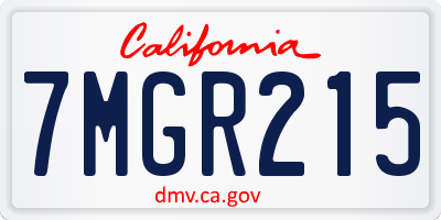 CA license plate 7MGR215