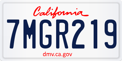 CA license plate 7MGR219