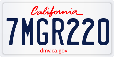CA license plate 7MGR220