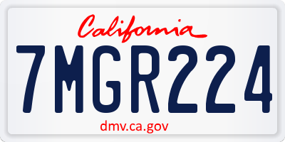 CA license plate 7MGR224