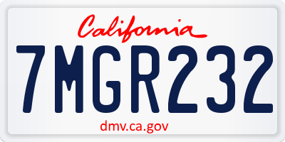 CA license plate 7MGR232