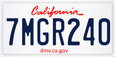 CA license plate 7MGR240