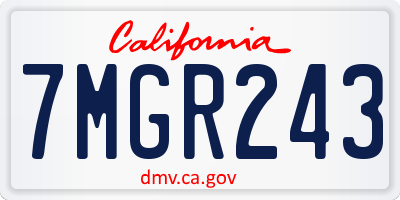 CA license plate 7MGR243