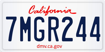 CA license plate 7MGR244