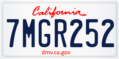 CA license plate 7MGR252