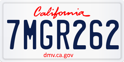 CA license plate 7MGR262