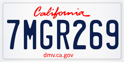 CA license plate 7MGR269