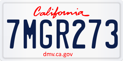 CA license plate 7MGR273