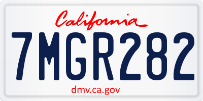 CA license plate 7MGR282