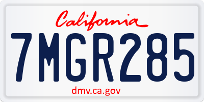 CA license plate 7MGR285
