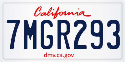 CA license plate 7MGR293