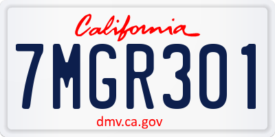 CA license plate 7MGR301