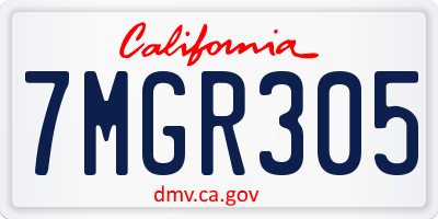 CA license plate 7MGR305