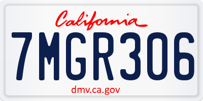 CA license plate 7MGR306