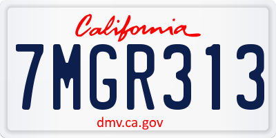 CA license plate 7MGR313