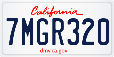 CA license plate 7MGR320