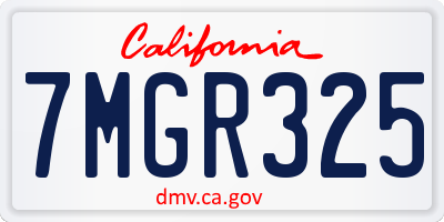 CA license plate 7MGR325