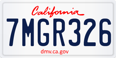 CA license plate 7MGR326