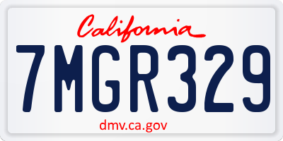 CA license plate 7MGR329