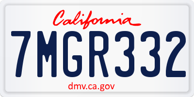 CA license plate 7MGR332