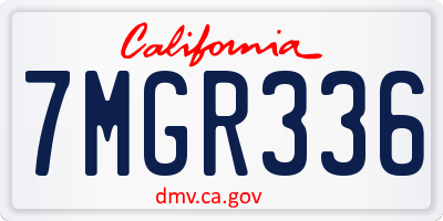 CA license plate 7MGR336