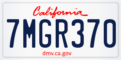 CA license plate 7MGR370