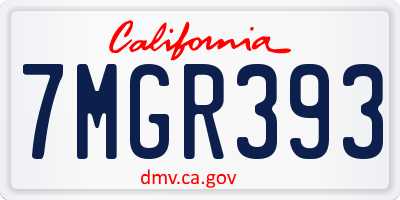 CA license plate 7MGR393