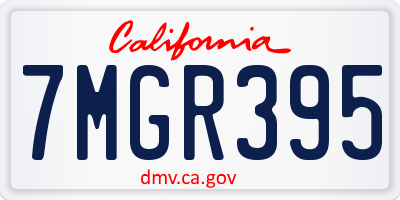 CA license plate 7MGR395