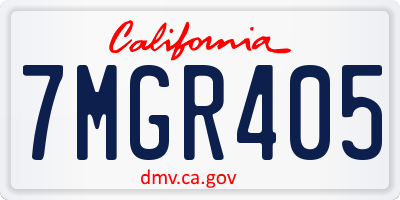 CA license plate 7MGR405