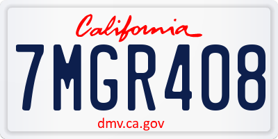 CA license plate 7MGR408