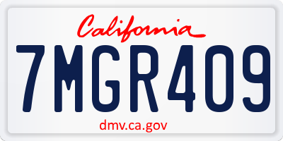 CA license plate 7MGR409